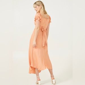 Altar’d State Julia Cross Midi Dress - Peach, new with tags!